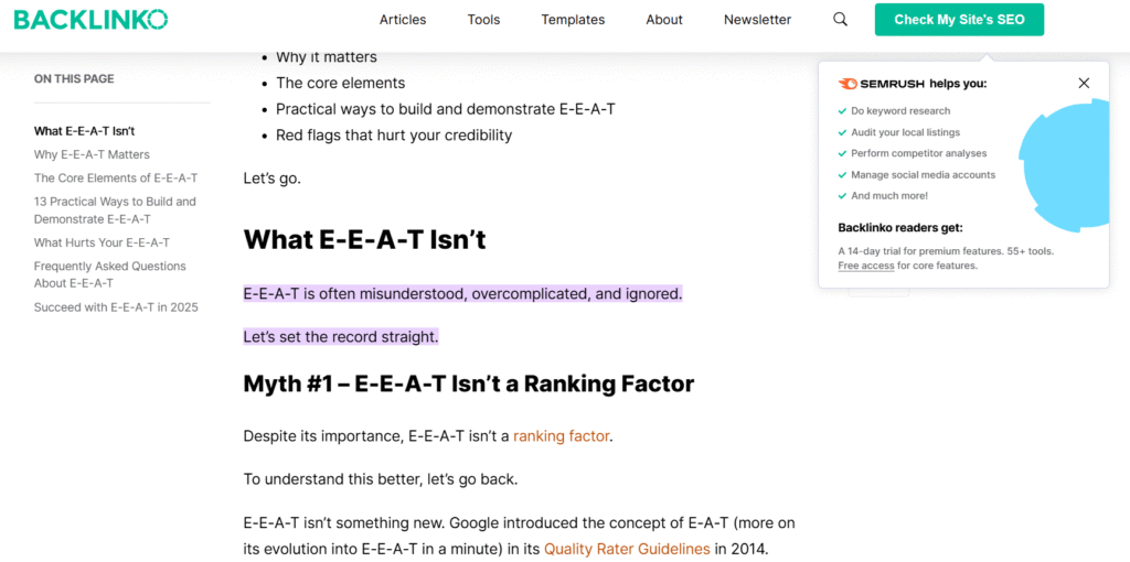 What is E E A T Backlinko Guide