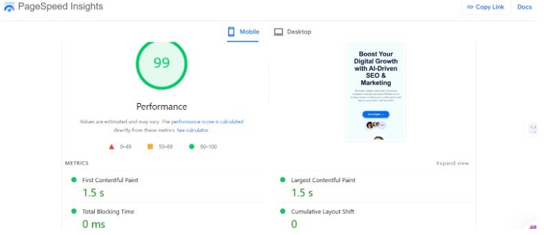 Optimisation of Speed/Core Web Vitals
