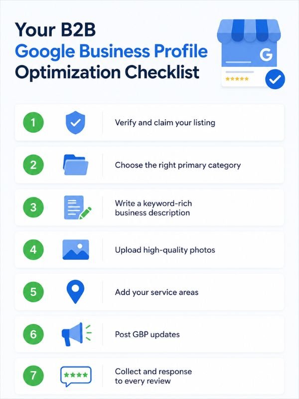 7-step GBP optimization 7-step GBP optimization checklist for B2B