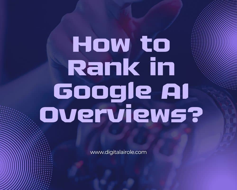 A diagram illustrating strategies for improving Google AI rankings, featuring keywords, content quality, and backlinks.
