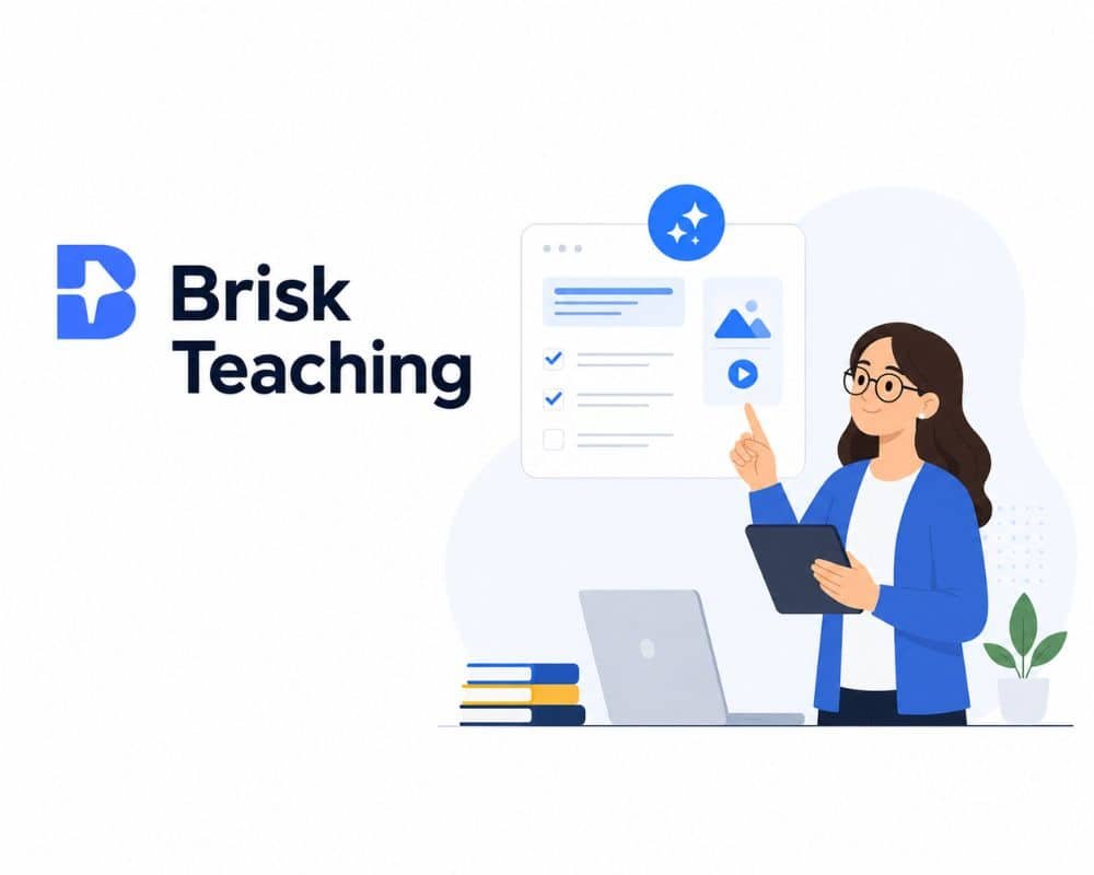 Brisk Teaching A classroom scene showcasing students engaged in hands-on learning with Brik educational tools and materials.