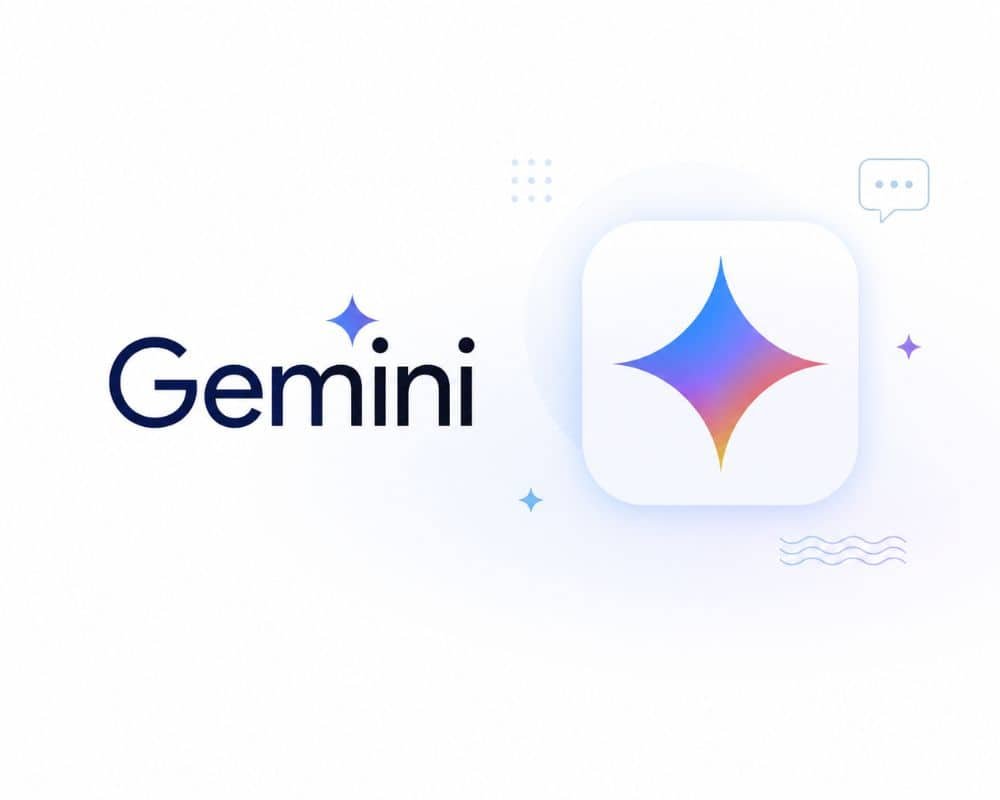 Gemini Gemini app icon displaying a modern twin glyph in blue, representing duality and connection.