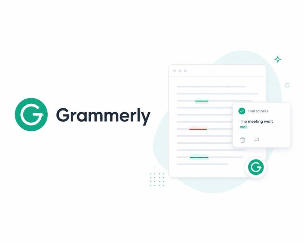 Grammerly Grammarly logo featuring a green checkmark within a stylized letter "G" on a white background.