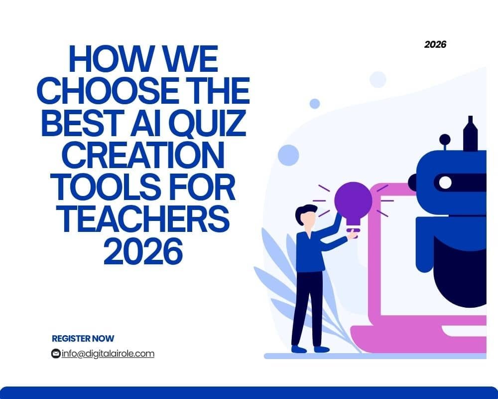 A graphic illustrating criteria for selecting AI tools for educators, featuring icons and text highlighting key factors.