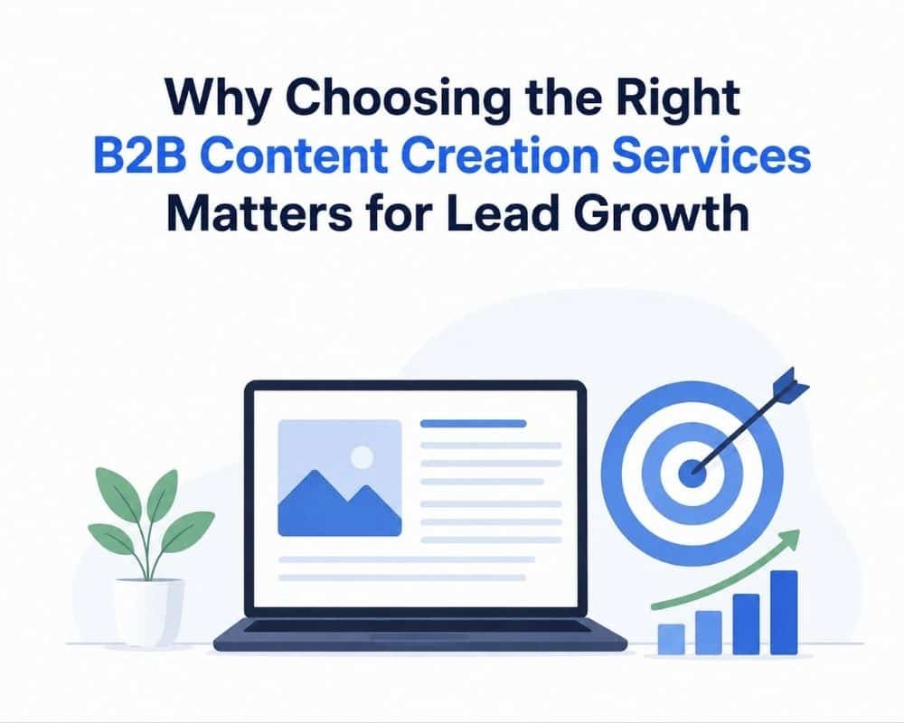 Infographic illustrating the importance of selecting appropriate B2B content creation services for enhancing lead growth.