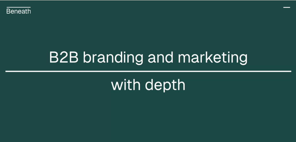 Screenshot of Beneath Agency Homepage