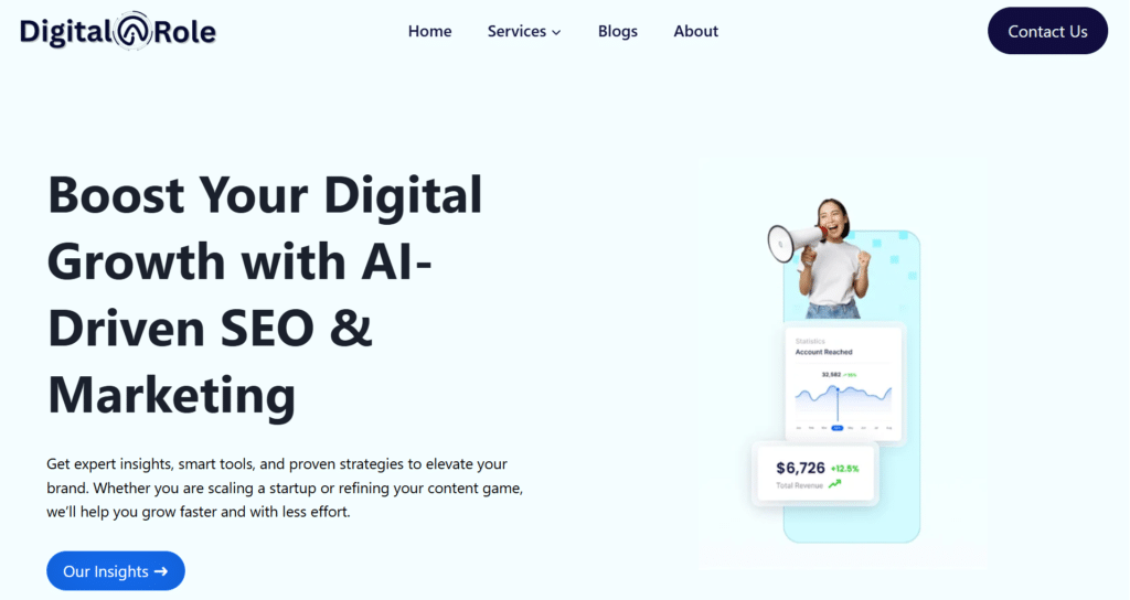 Screenshot of digitalairole home page