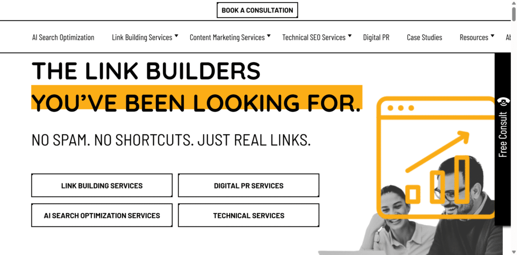 Screenshot of page one power home page