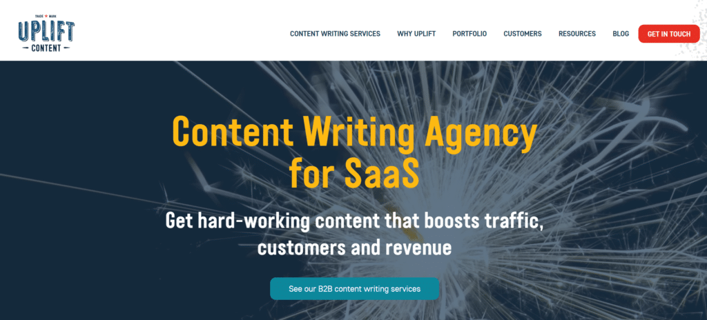 Screenshot of Uplift Content Homepage