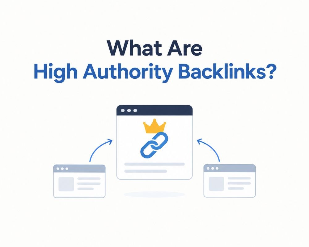high authority backlinks Diagram illustrating high authority backlinks, showing their importance in SEO and website ranking improvement.