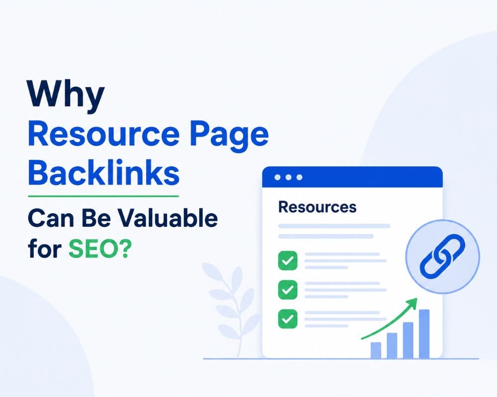  A diagram illustrating the benefits of resource page backlinks for SEO, highlighting increased traffic and authority.