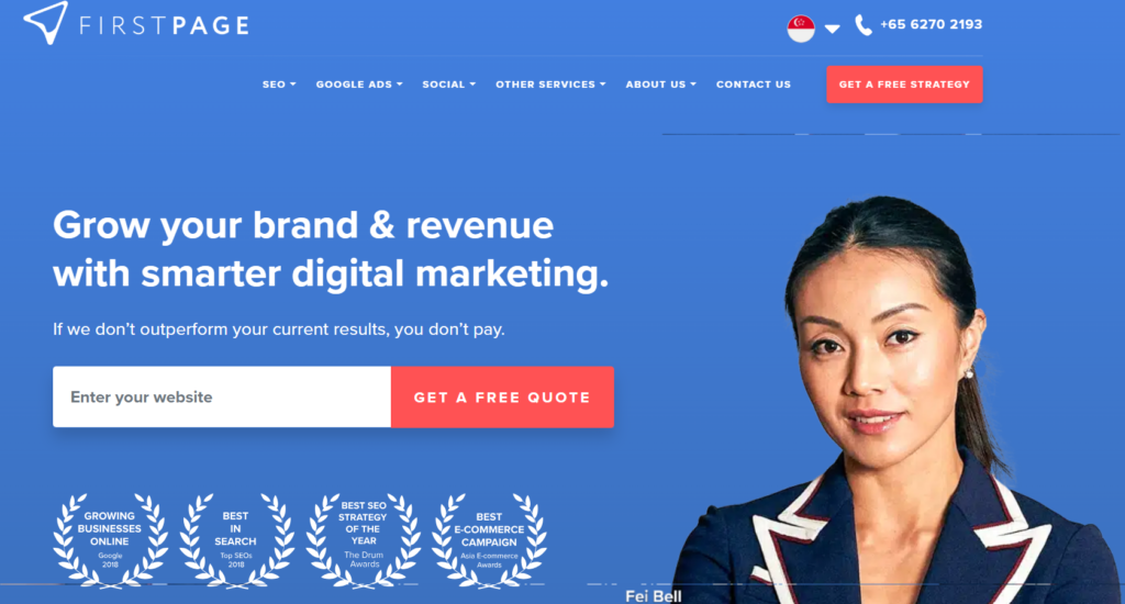 Screenshot of First Page Digital Homepage