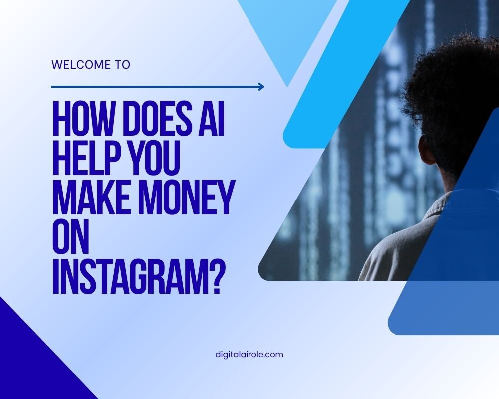 AI help you make money on Instagram A graphic illustrating AI tools that enhance Instagram marketing strategies for increased revenue generation.