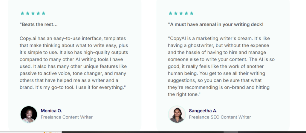 Reviews of Copy.ai